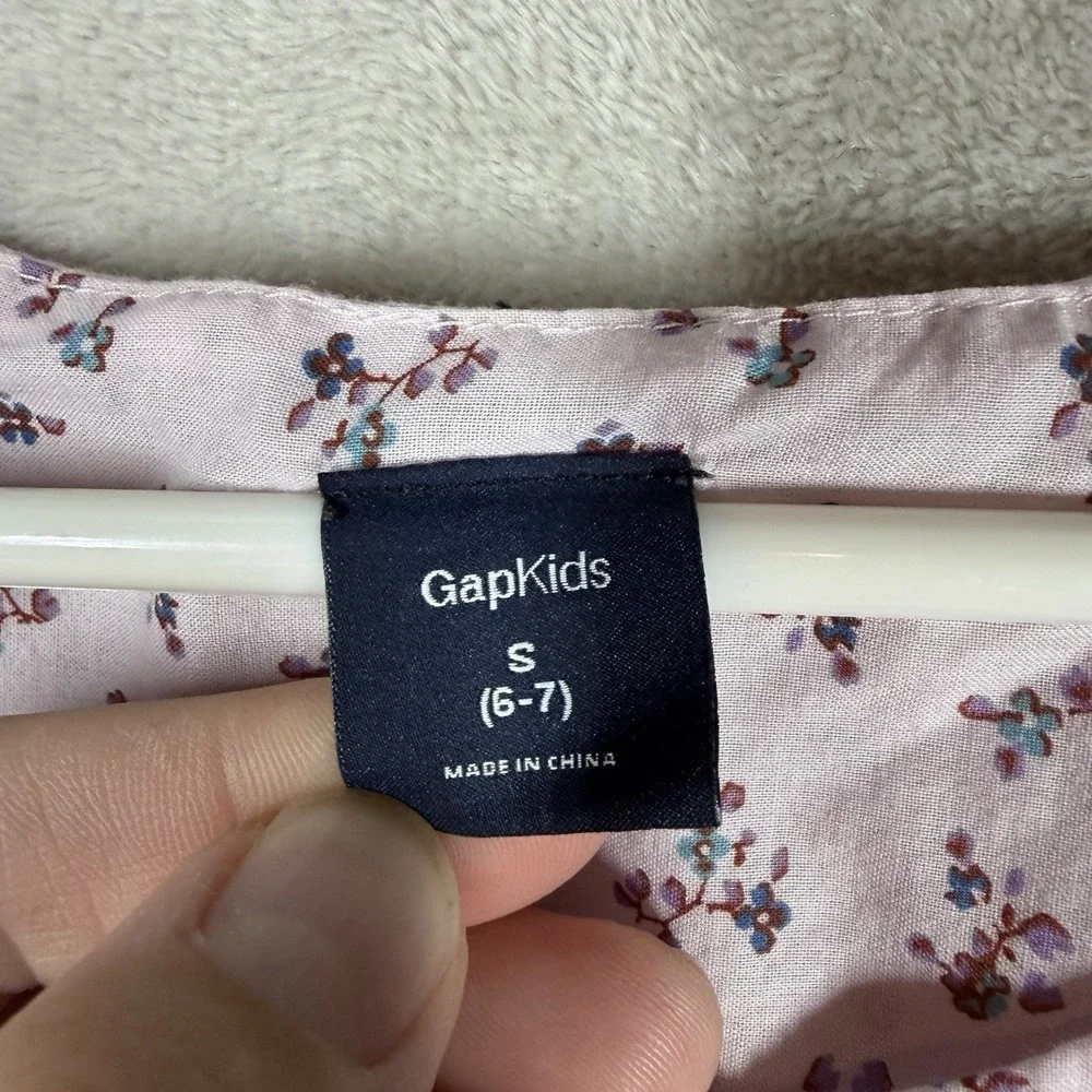 Gap Kids Ditsy Floral Button Front Dress Size 6/7 Pink Cottage Country Farmhouse